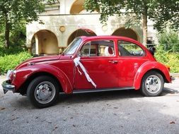 vw beetle- wedding car