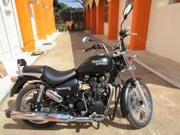 Black motorbike in India