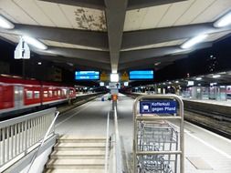 Central train station with trains on it