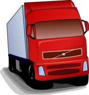 drawing of a red truck on a white background