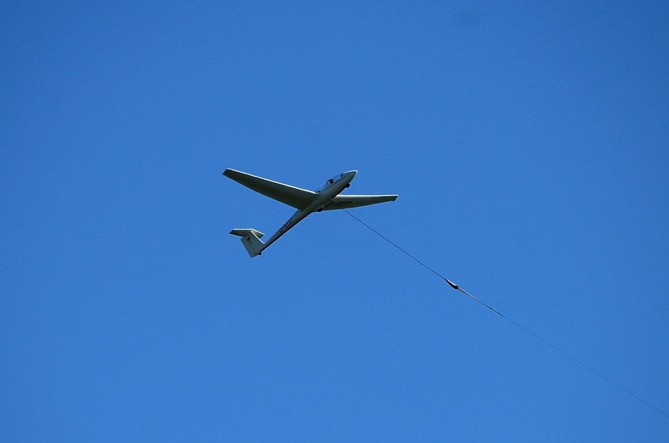 Aircraft in the clear blue sky