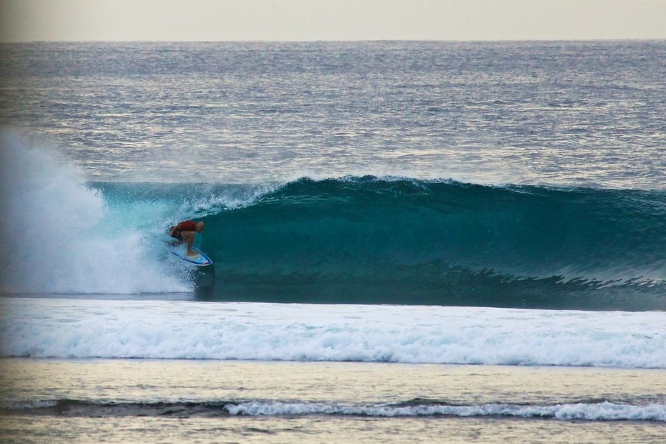 surfing in trumpet in Indonesia