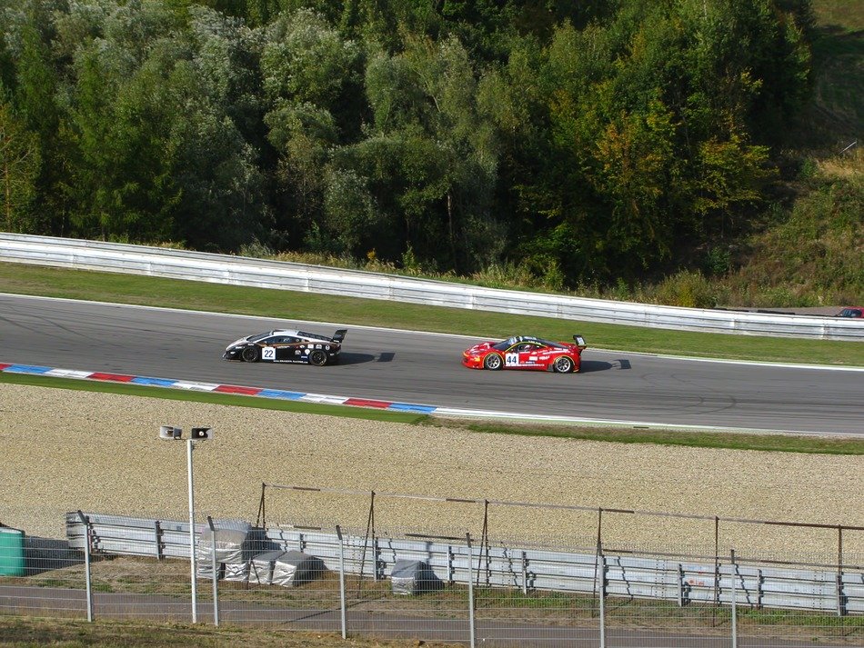 look down on car racing