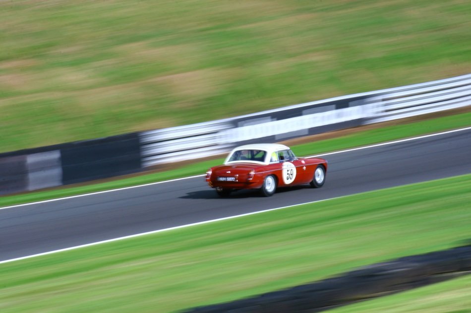 retro racing car on a expressway