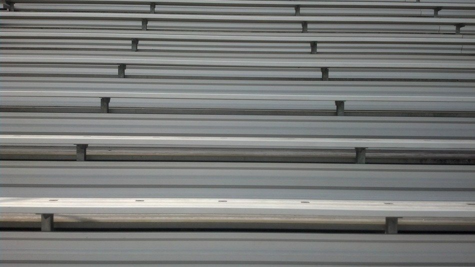 Bleachers made of aluminum