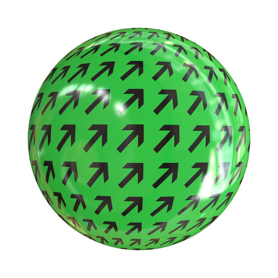 the green ball with the arrow