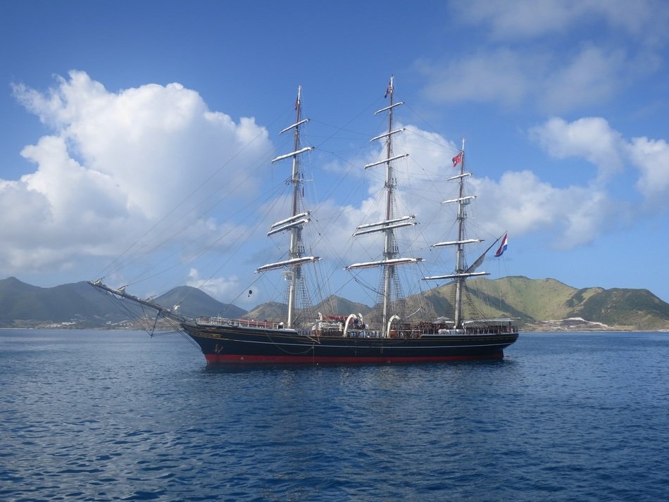 beautiful ship in the caribbean sea