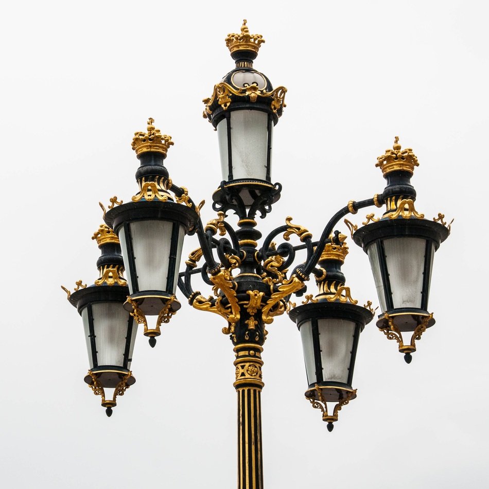 Beautiful and ornamental lanterns in Madrid, Spain