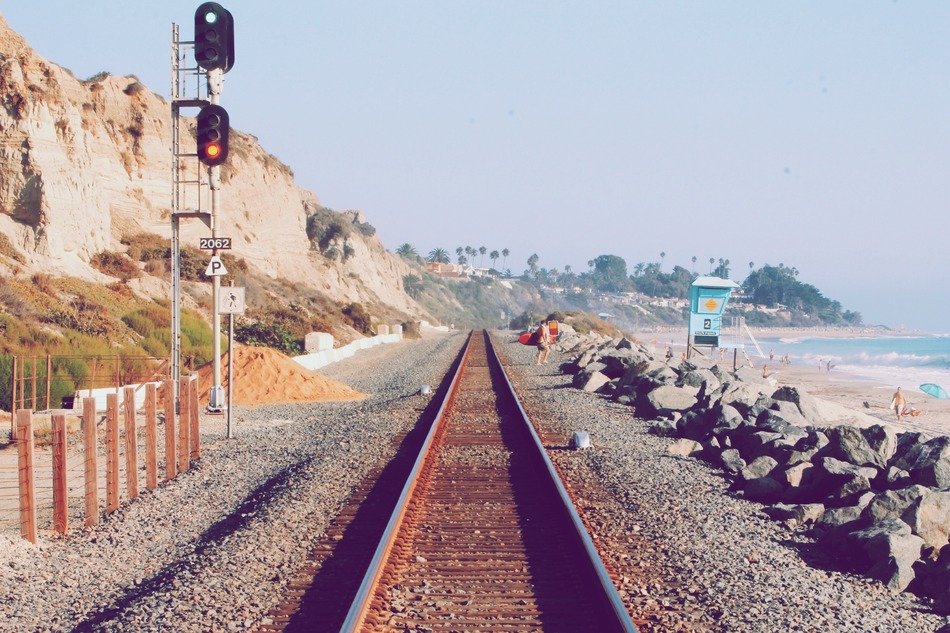 The railway on the embankment