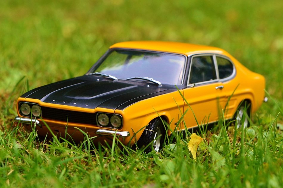 model of the yellow-black car
