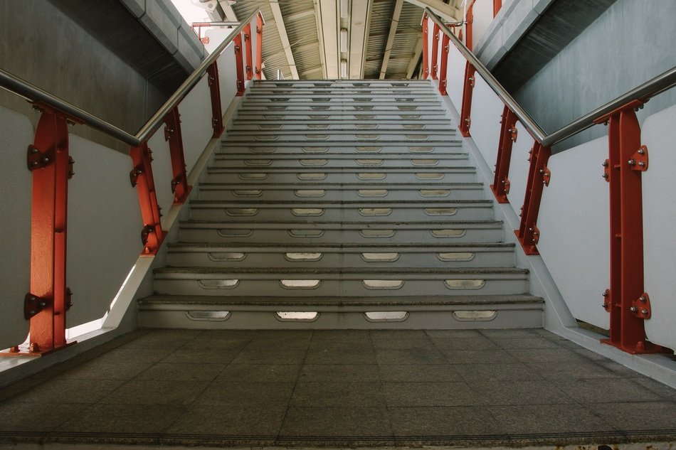 staircase of the city's railway station