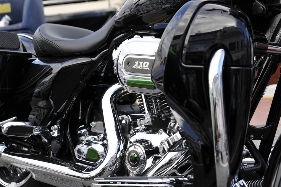 shiny details of Harley Davidson