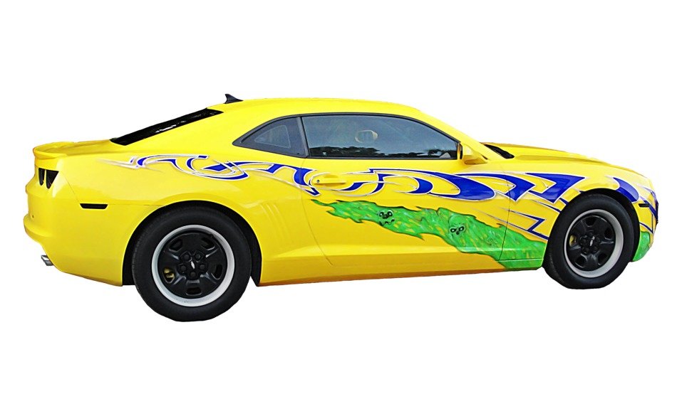 graphic image of a yellow car