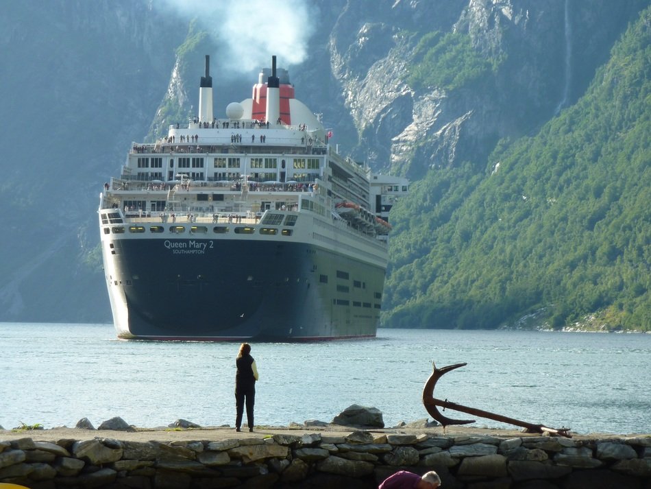 large passenger liner at the coast