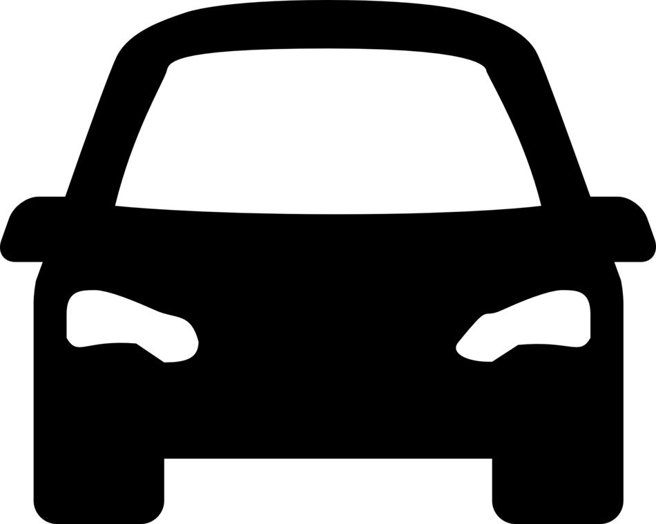 silhouette of a black car on a white background