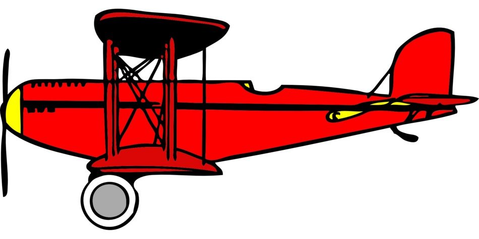 red biplane as a graphic illustration