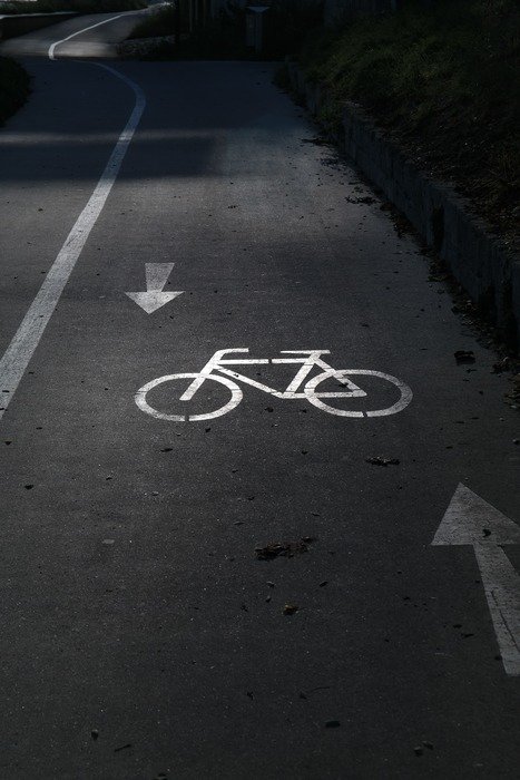 bike path in black and white