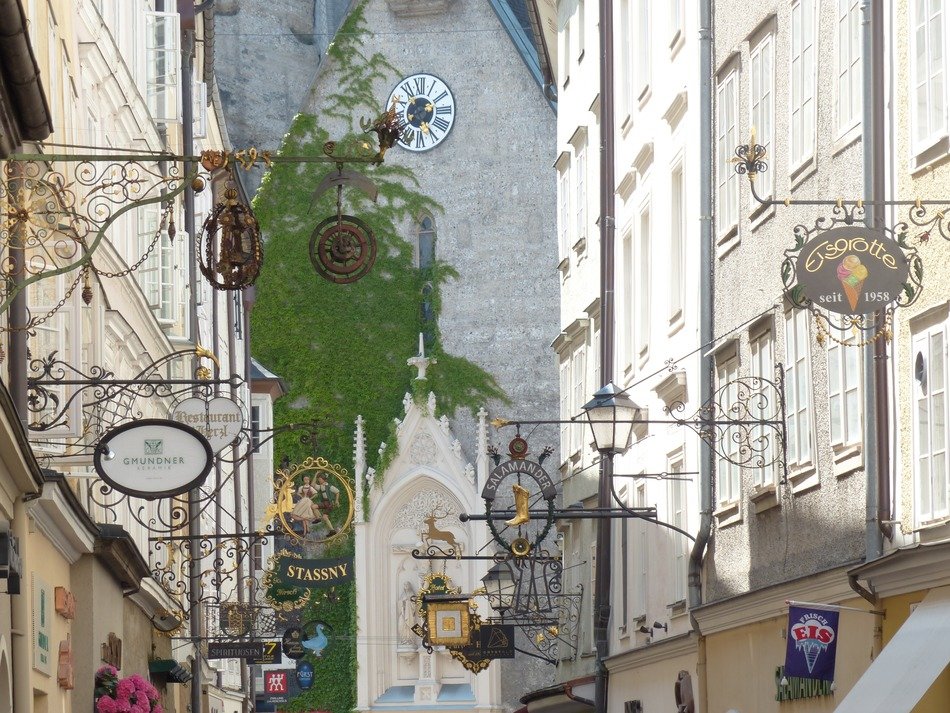 beautiful wrought iron signs in Salzburg