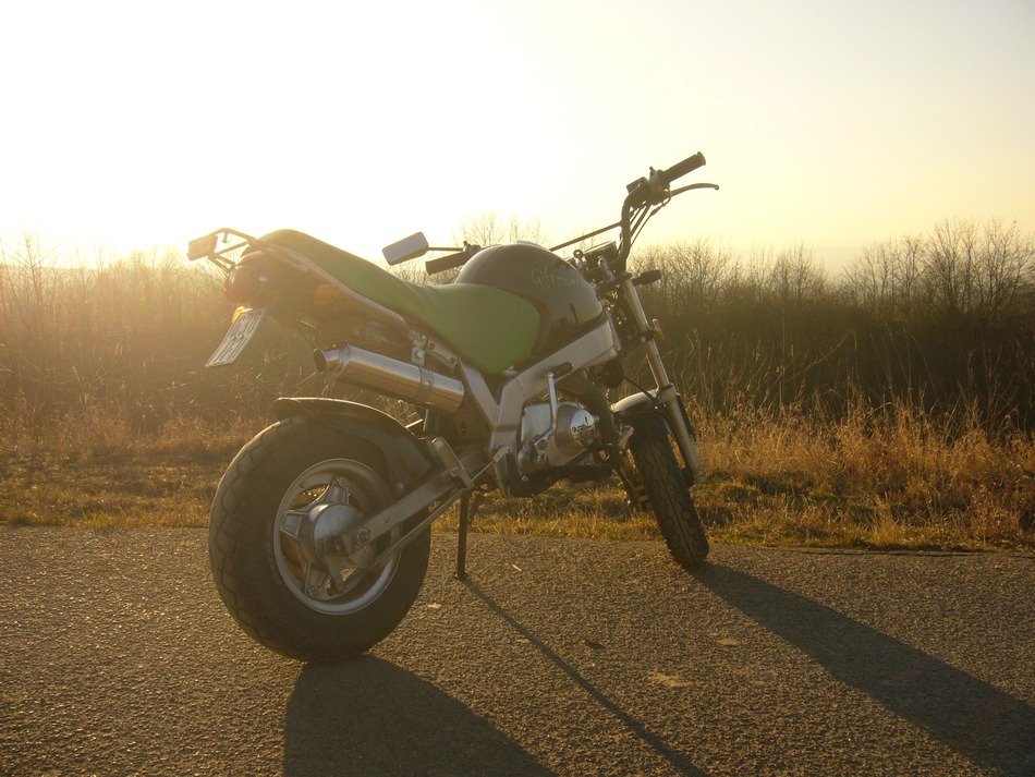 motorcycle in the sun