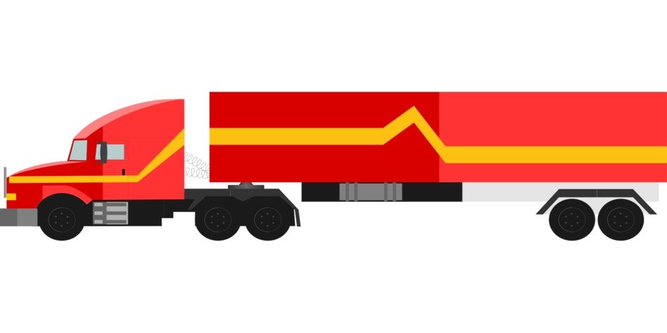 drawn 18-wheeler truck