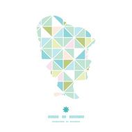 Vector colorful pastel triangle texture girl portrait silhouette pattern frame N2