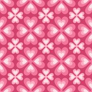 seamless pattern of stylized flowers and hearts N2