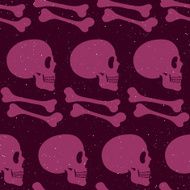 Pink human skull seamless pattern