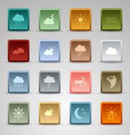 Colored set square web buttons weather
