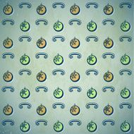 Grungy pattern with Christmas baubles N2