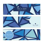 Vector abstract ice chrystals horizontal banners set pattern background