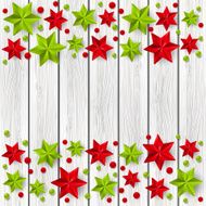 Xmas starry decorations on white wooden background N2