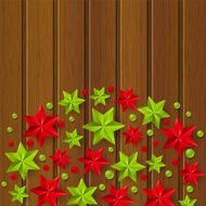 Xmas starry decorations on wooden background N2