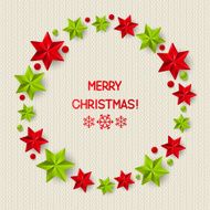 Xmas starry decorations on knitted background N2