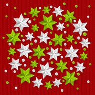 Xmas starry decorations on knitted background N3