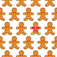 Seamless christmas pattern with gingerbread men