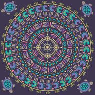 Round abstract pattern Ornamental background Indian style