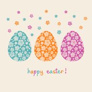Easter eggs with doodle flower N2