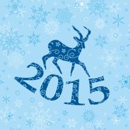 blue christmas background with goat - vector N2