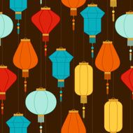 Chinese New Year seamless pattern with lanterns N2