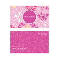 Vector pink abstract triangles vertical round frame pattern business cards