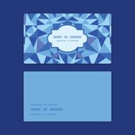 Vector blue triangle texture horizontal frame pattern business cards set