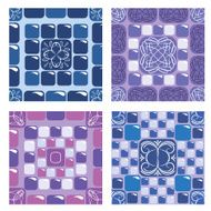 seamless mosaic patterns - Blue and purple ceramic tiles