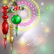 Merry Christmas background with balls N2