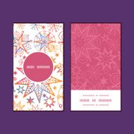 Vector textured christmas stars vertical round frame pattern business cards