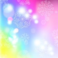 New year blur background with snowflakes