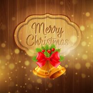 Christmas decoration on the wooden background Vector background