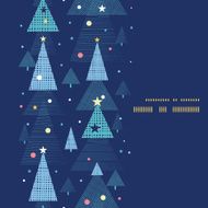 Vector abstract holiday christmas trees vertical frame seamless pattern background