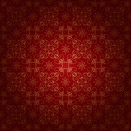 red beautiful vintage background with gold ornament - vector