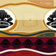 Ethnic seamless texture with black mask