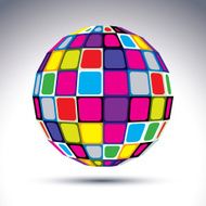 Vector dimensional modern abstract object 3d disco ball
